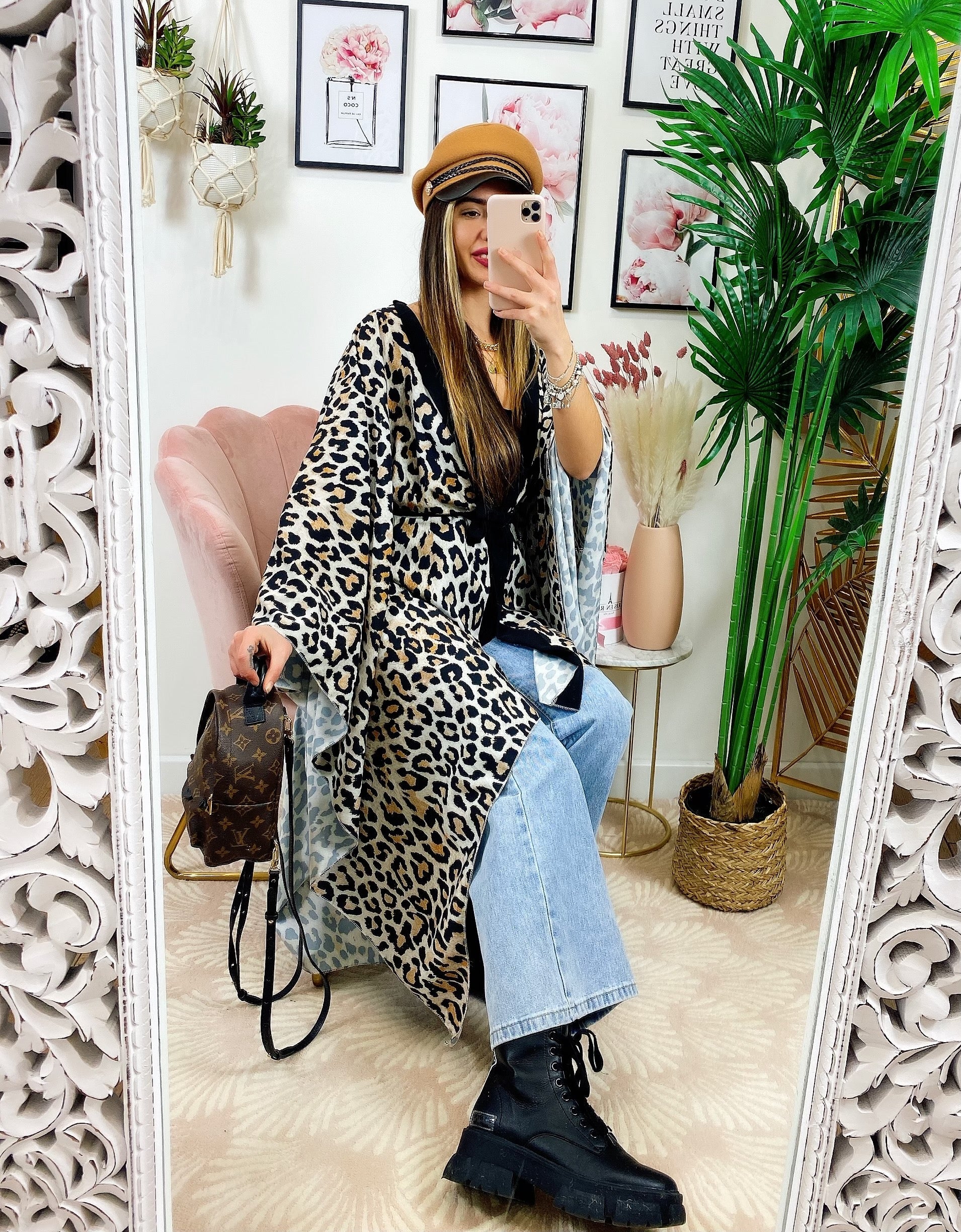 Maxi cardigan a fantasia maculato