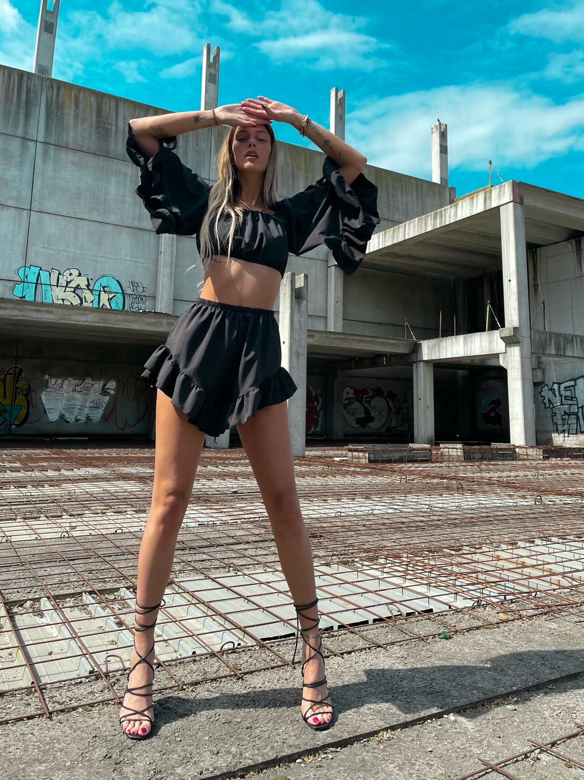 Completo due pezzi Nero