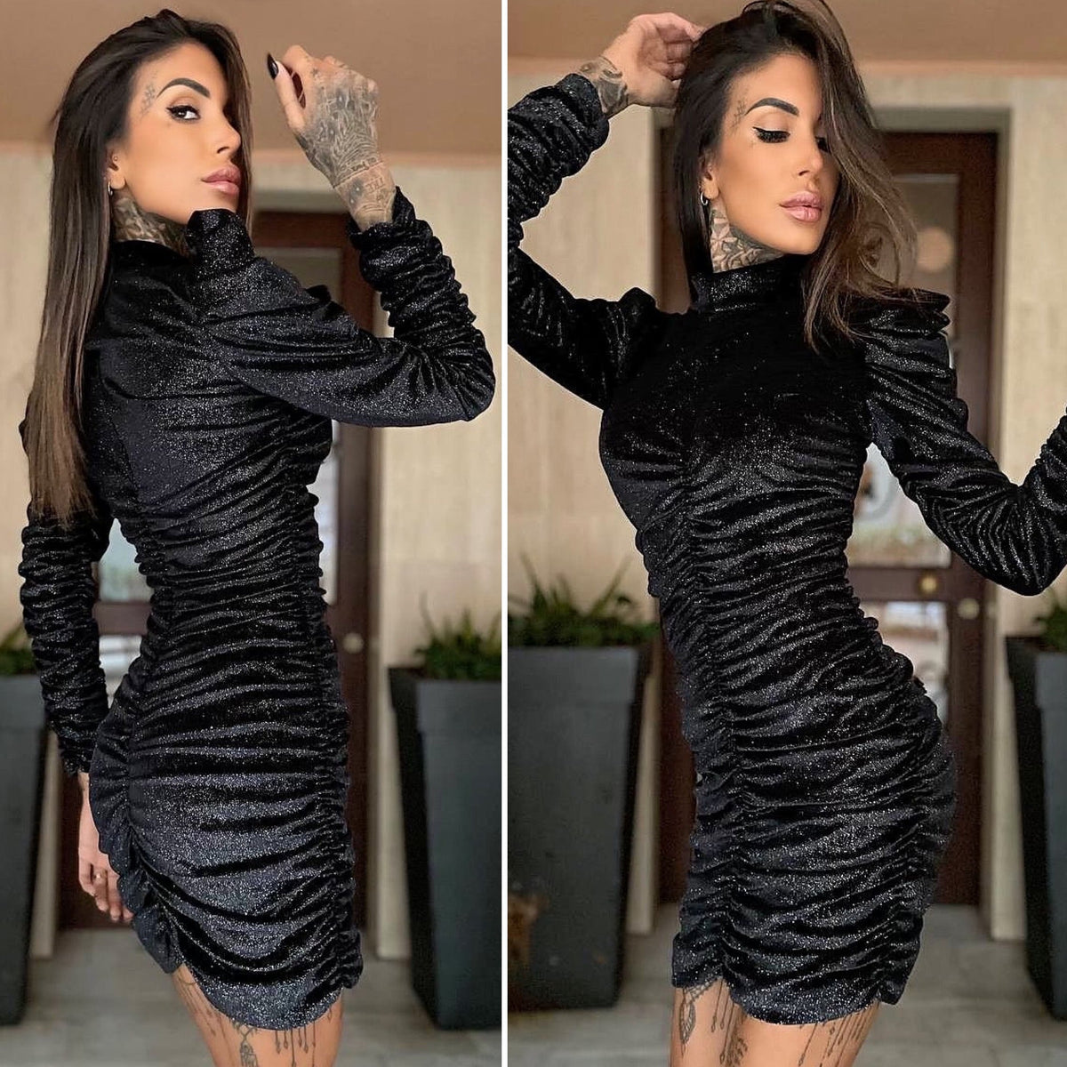 Abito in velluto con brillantini