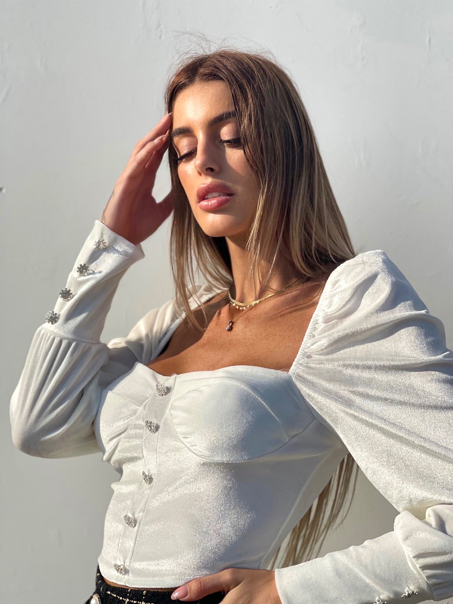 Maglia in ciniglia bianco