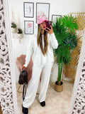 Tuta comfort Bianca con cappuccio