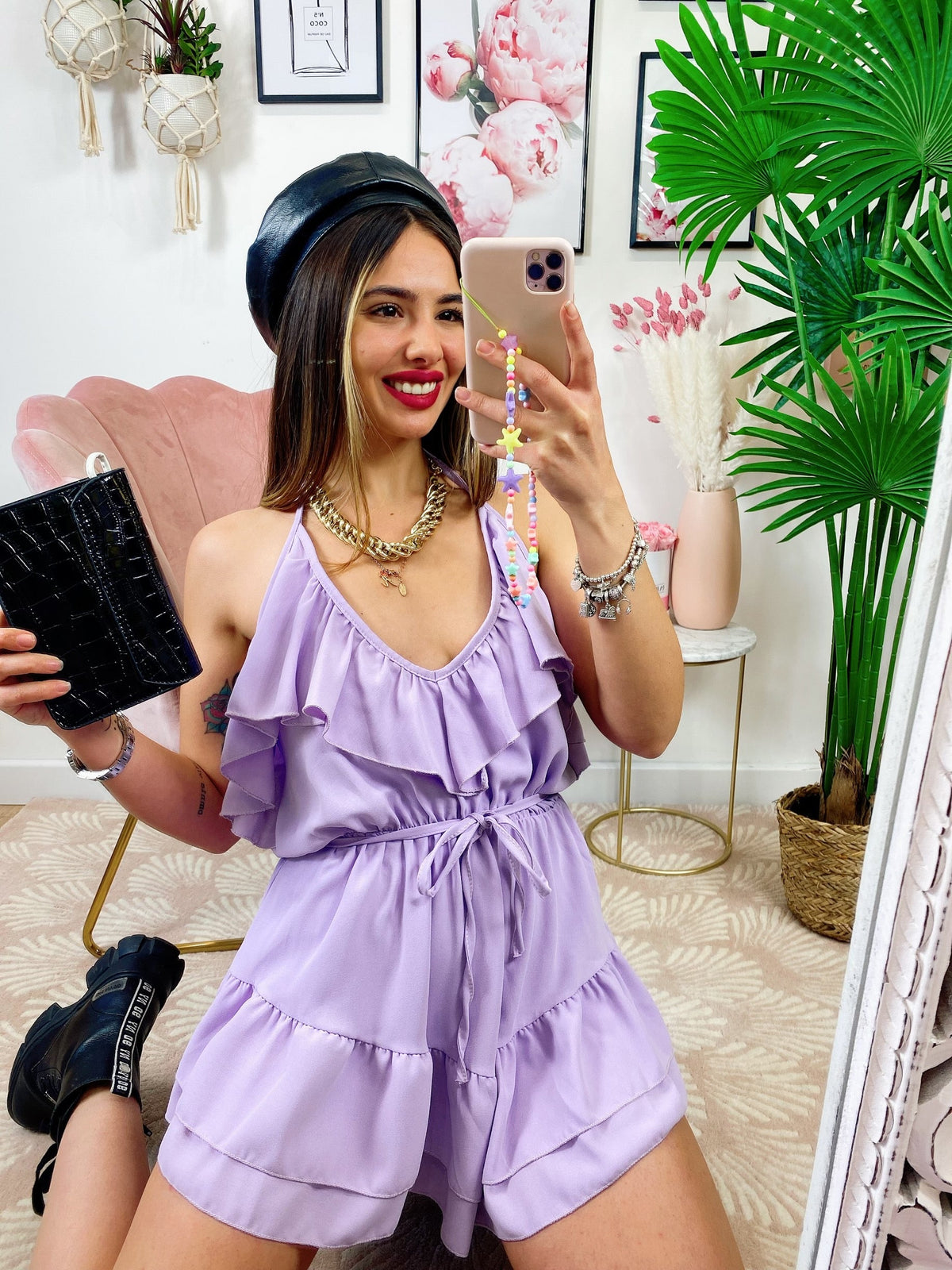 Tutina lilla con rouge