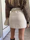Gonna beige con cintura