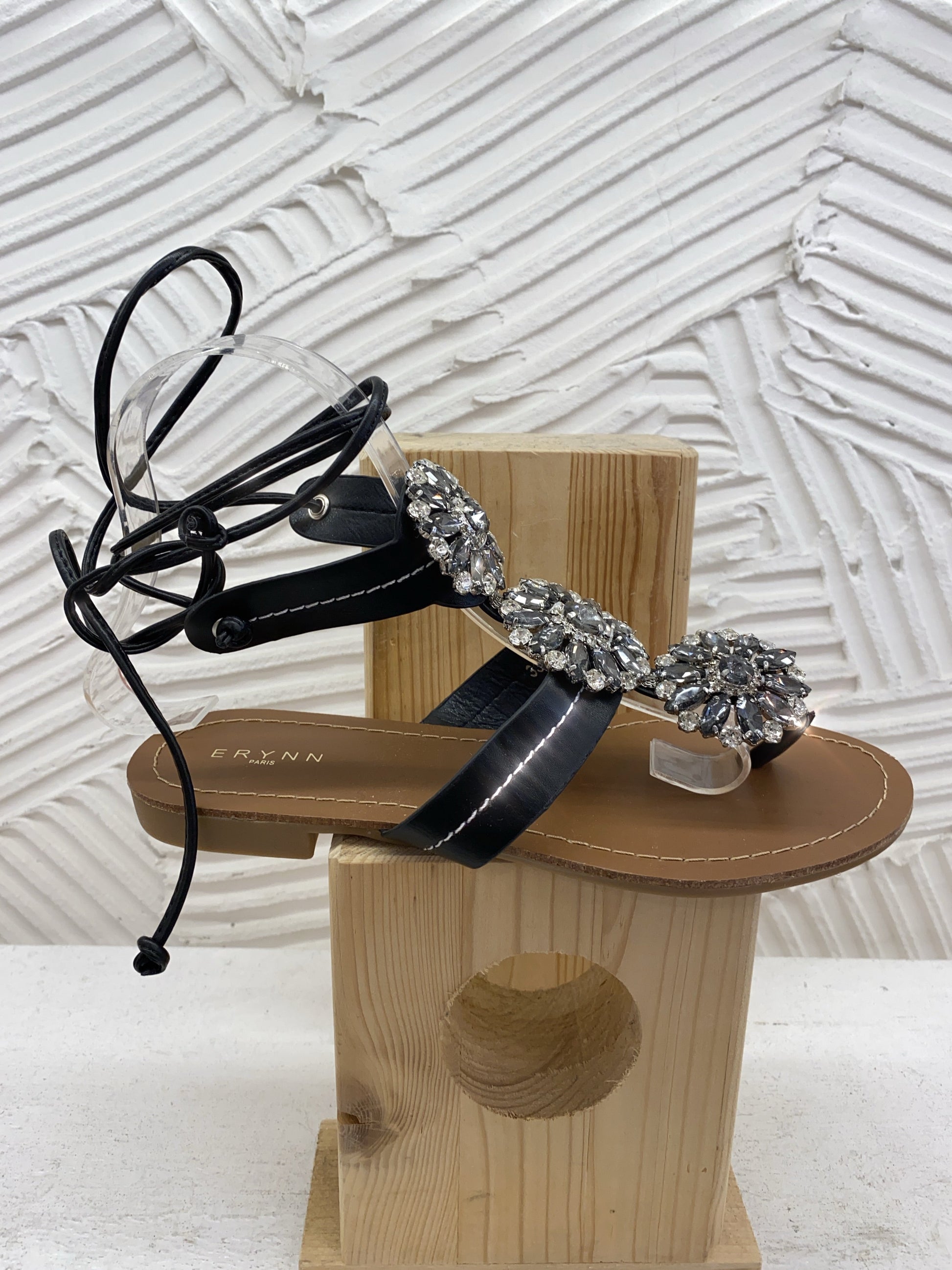 Infradito Con strass grandi nere