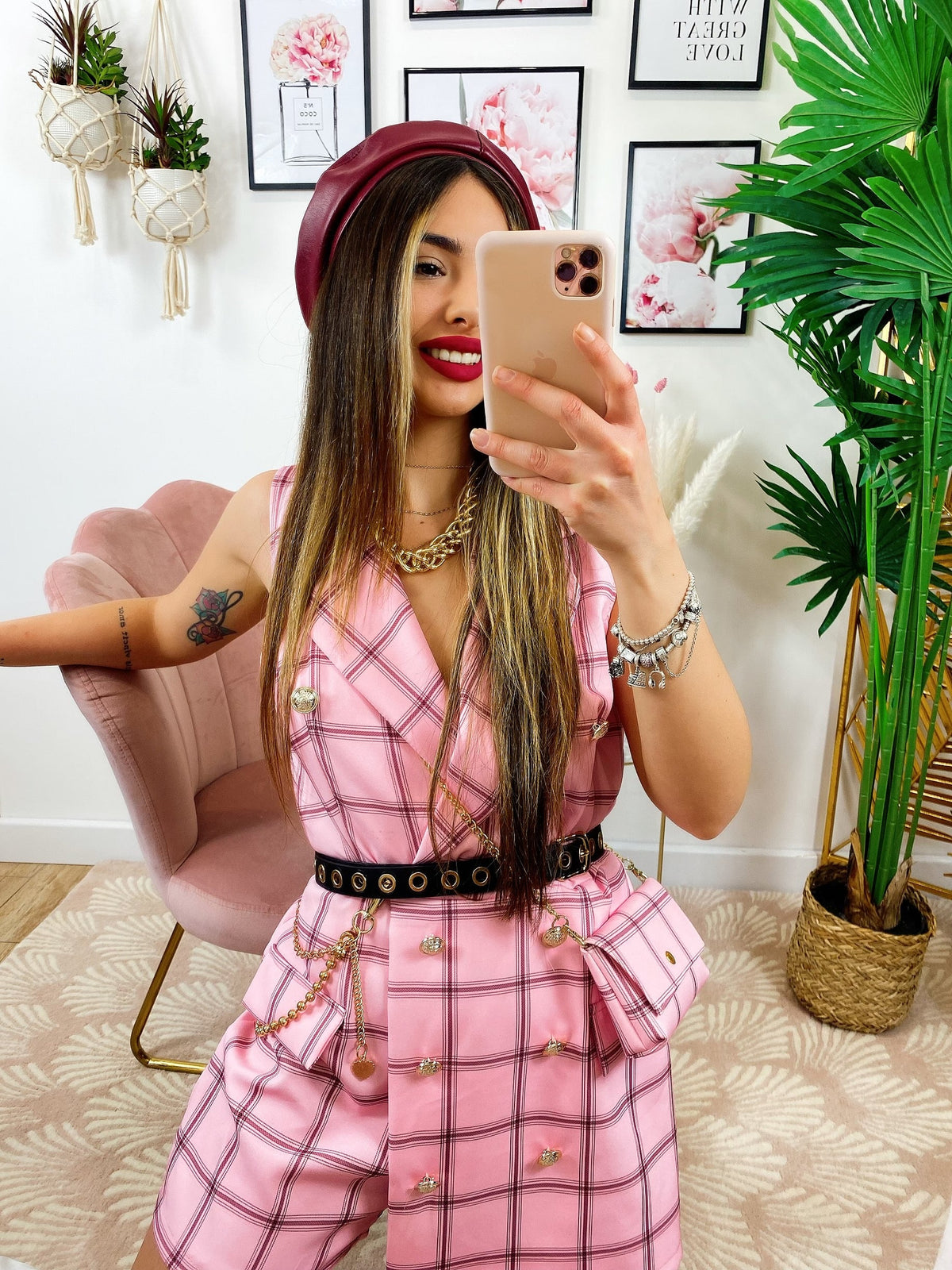 Tutina a Blazer con borsetta Rosa