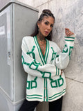 Cardigan influencer verde Top quality