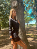 Dress paillettes con frange nero