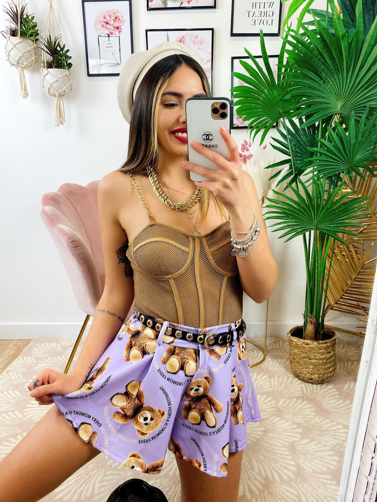 Short con Orsetti lilla