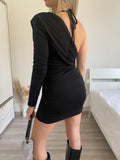 Abito monospalla nero più top