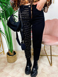 Jeans con borchie Nero