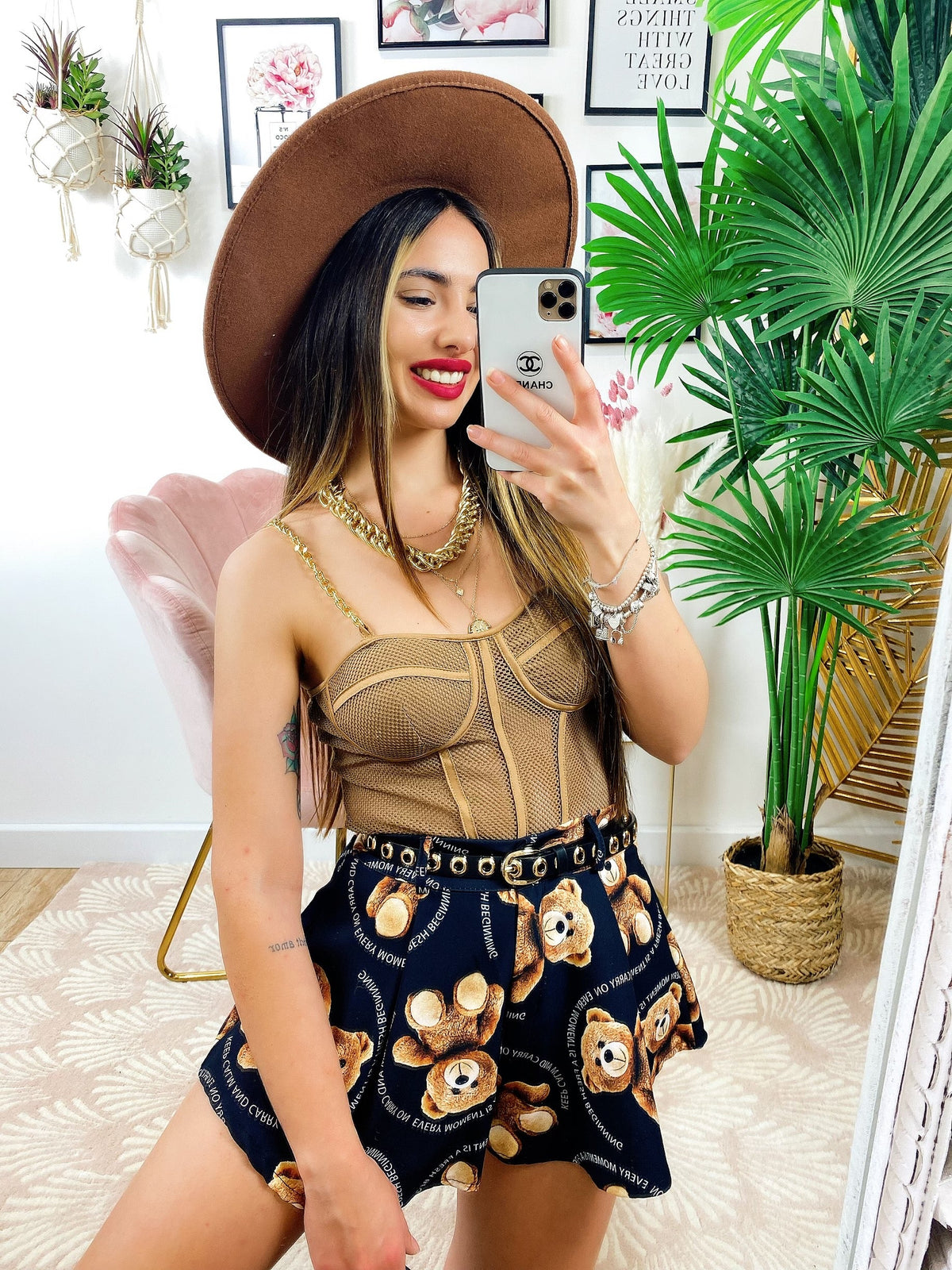 Short con Orsetti Nero