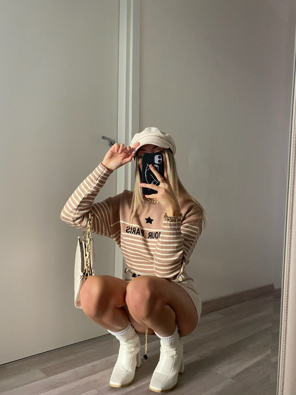 Maglione Amour Camel e panna