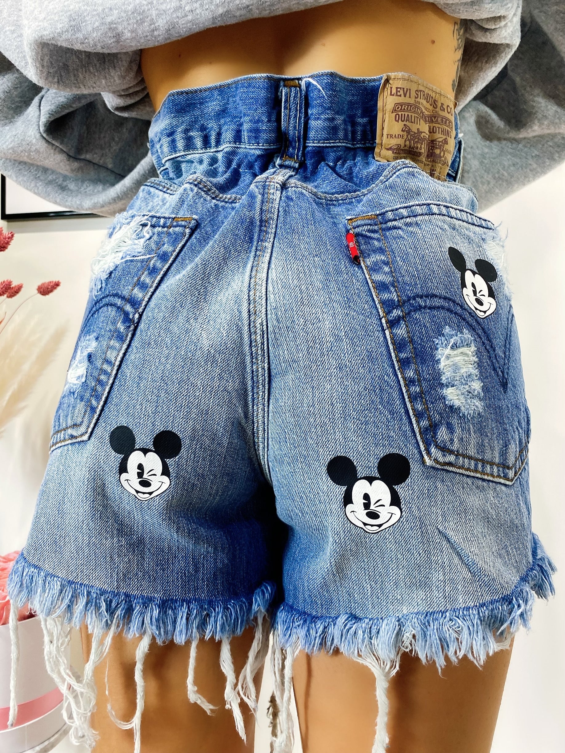 Short Levi’s Vintage con stampa topolino bagno medio