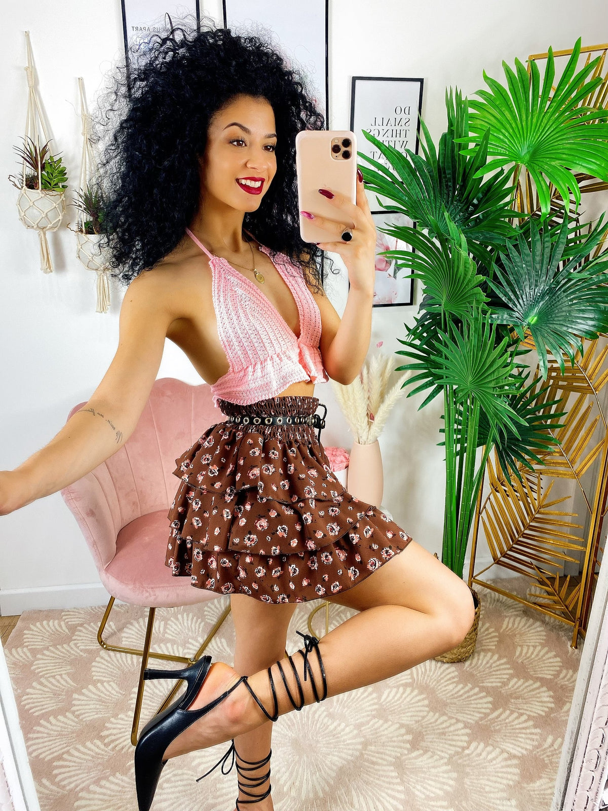 Top Crochet Rosa