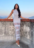 Abito lurex argento con frange