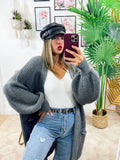 Cardigan lungo grigio
