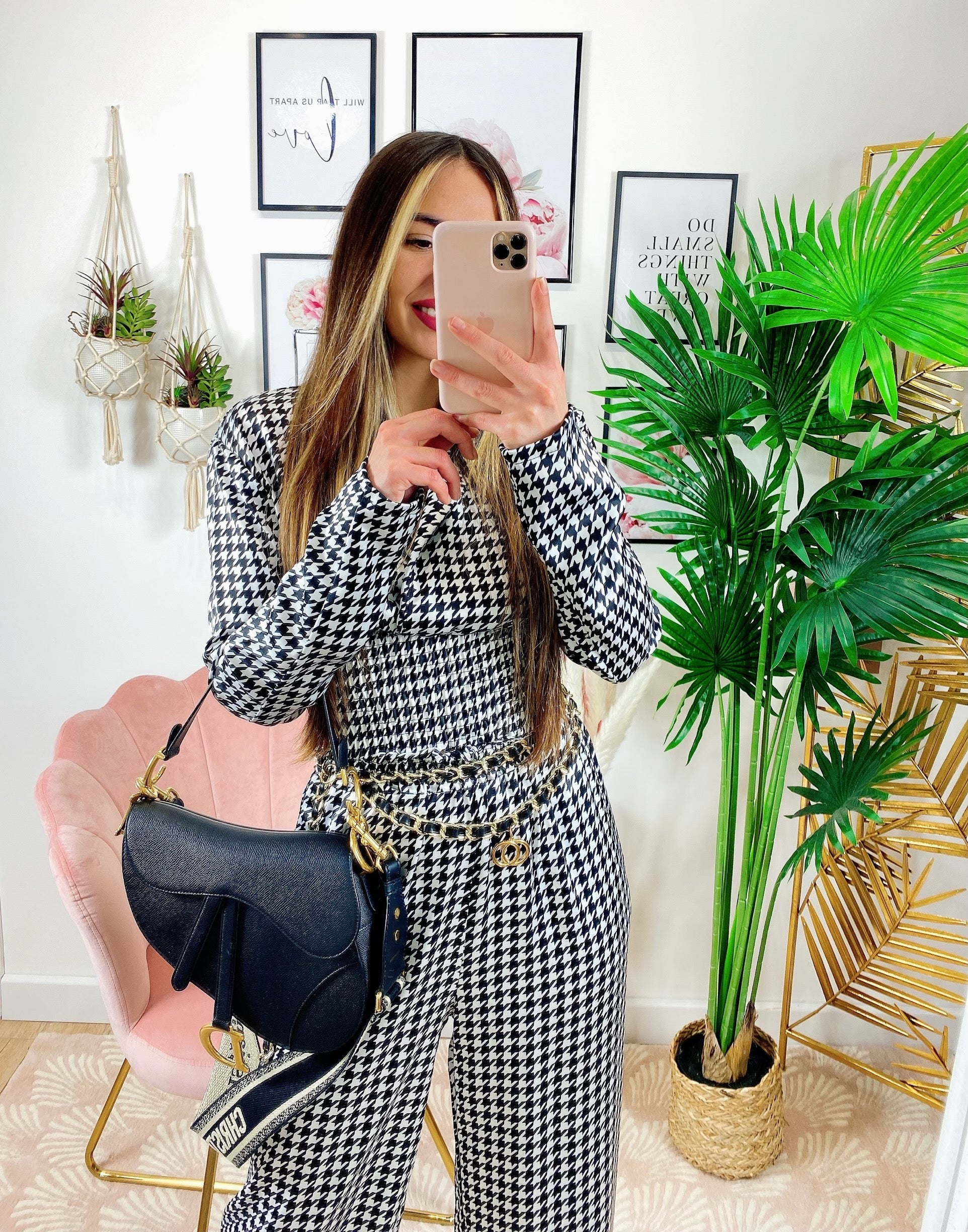 Completo pantalone e bluse  pied de poule