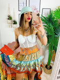 Gonna asimmetrica rainbow orange