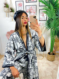 Set kimono e pantalone a zampa