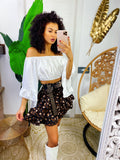 Top in raso manica lunga bianco