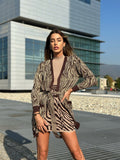 Cardigan in lurex zebrato choco gold