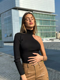Top monospalla nero