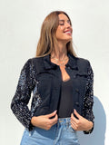 Giacchino con paillettes maniche argento