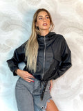 Giubbino in eco pelle nero