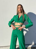 Completo top e pantalone verde