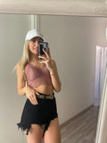 Short nero con strappini