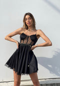 Abito corto in tulle nero