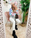 Cardigan corto con cuori