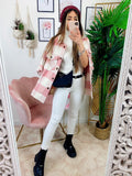 Giacca a quadri Rosa con tasche