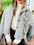 Cappotto corto Teddy grigio