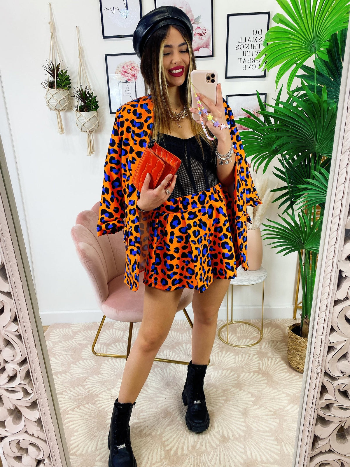 Completo Giacca e short maculato Arancio