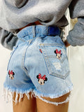 Short Levi’s Vintage stampa topolina e strappi