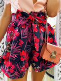 Short a fiori Fuxia con fiocco