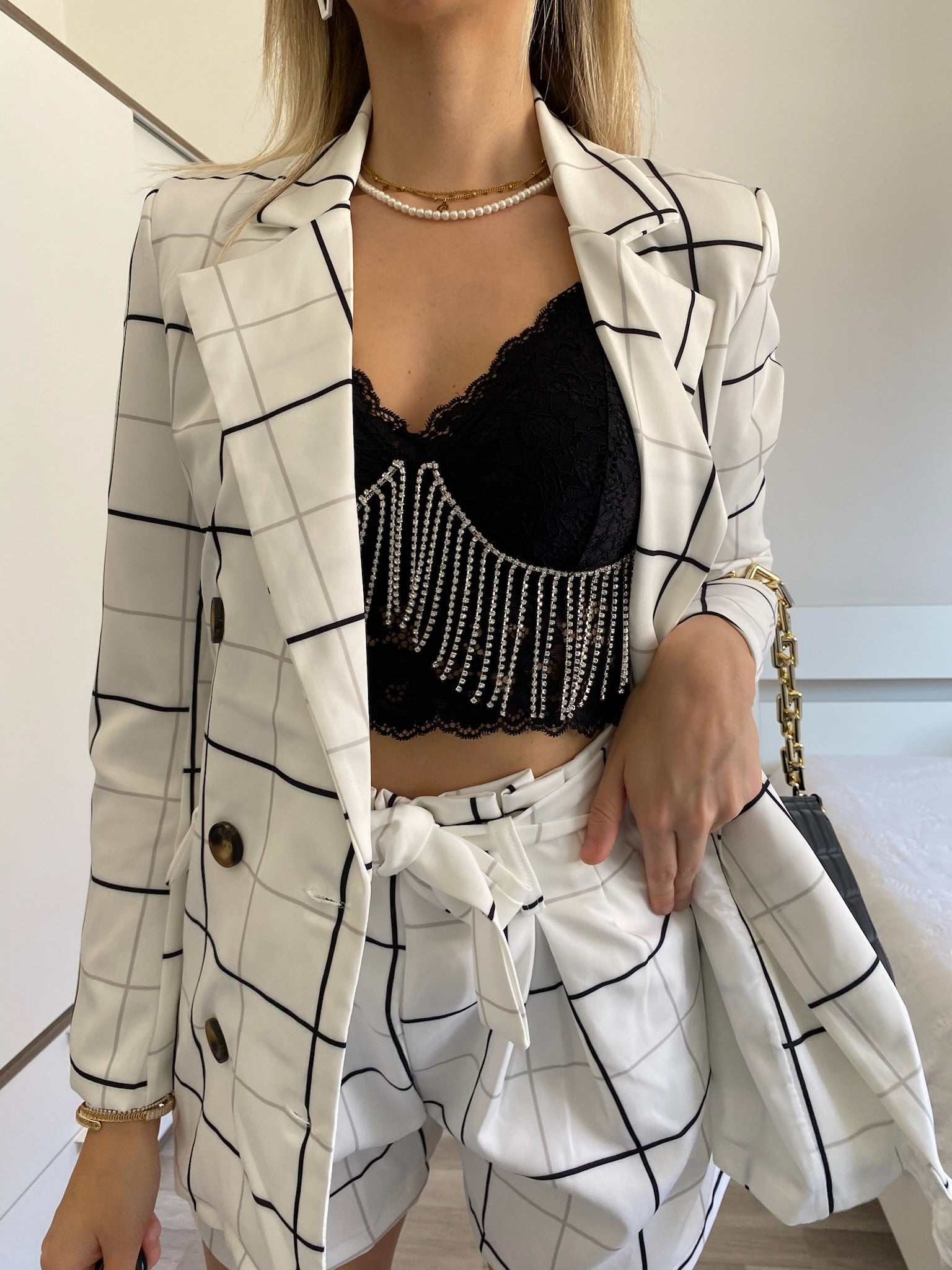 Completo Giacca e Short Bianco
