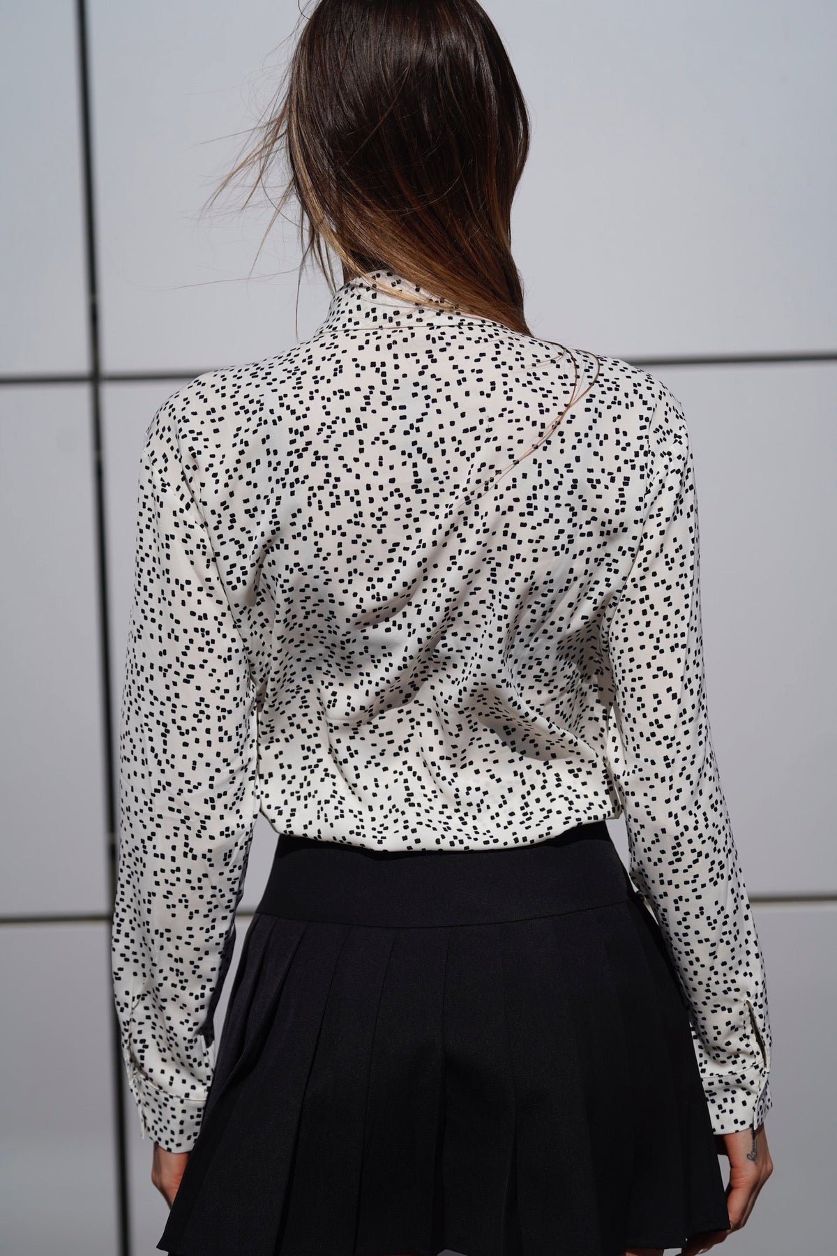 Camicia bianco nera  con strass