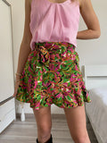 Gonna a fiori Fuxia verde