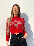 Maglioncino fiocco di neve Rosso