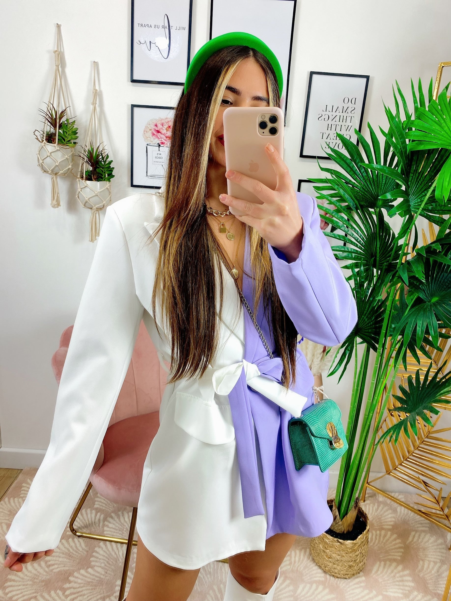 Abito Blazer lilla/Bianco