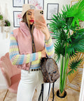 Bomber in ecopelle smanicato Rosa