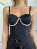 Corpino nero con strass