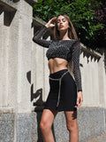 Top con perle nero