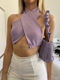 Top lilla incrociato