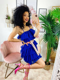 Abito in tulle a balze Venere blu