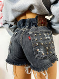 Short Levi’s Vintage con Borchie bagno grigio scuro