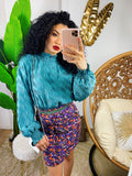 Blusa in raso effetto 3d