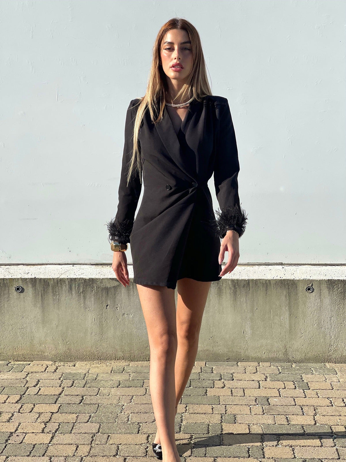 Blazer con piume